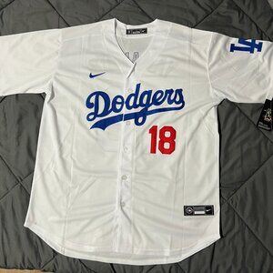 Yoshinobu Yamamoto White Men's #18 Dodgers Jersey MLB Free Shipping SIZES M L XL